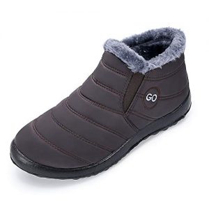 Womens Winter Snow Boots Fur Lined Warm Ankle Boots Slip On