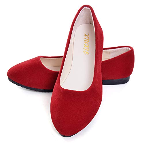 Dear Time Women Flat Shoes Comfortable Slip on Pointed Toe ...