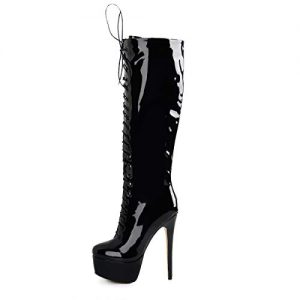 Onlymaker Women's Sexy Platform Front Lace-Up High Heel Stiletto