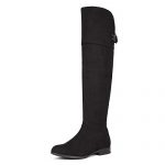DREAM PAIRS Women's Hi_Flat Black Over The Knee Stretchy
