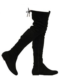MVE Shoes Womens Fashionable Flat Over The Knee Boots