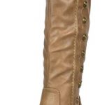 DREAM PAIRS Women's Army Khaki Pu Leather Knee High Winter Riding Boots