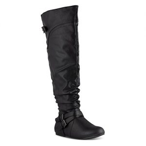 Twisted Women's Shelly Wide Calf Slouchy Over The Knee Faux Leather
