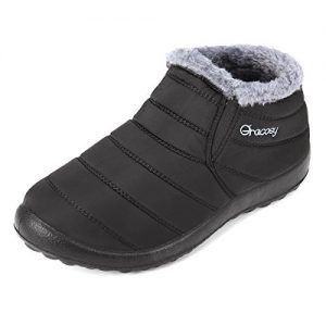 gracosy Warm Snow Boots, Winter Warm Ankle Boots,Fur Lining Boots