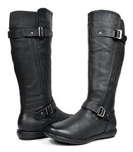 DREAM PAIRS Women's Trace Black Faux Fur-Lined Knee High Winter Boots