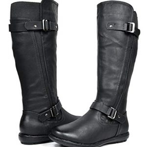 DREAM PAIRS Women's Trace Black Faux Fur-Lined Knee High Winter Boots
