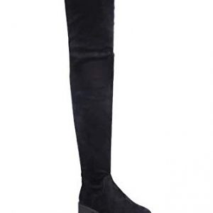 Women's Fashion Comfy Vegan Suede Block Heel Thigh High Over The Knee Boots