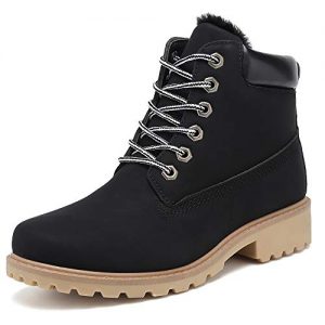 KARKEIN Ankle Boots for Women Low Heel Work Combat Boots Waterproof
