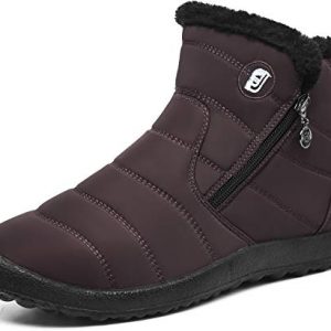 JOINFREE Winter Waterproof Ankle Snow Boots Fur Lined Slip On Sneaker