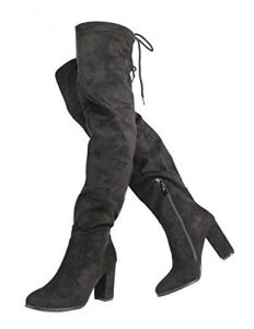 DREAM PAIRS Women's New Shoo Black Over The Knee High Heel