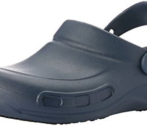 Crocs Bistro Clogs in navy, featuring slip-resistant treads, enclosed toe design, and lightweight comfort for professional use.