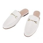 JENN ARDOR Women's Mule Flats Shoes Pointed Toe Backless Slipper Slip On