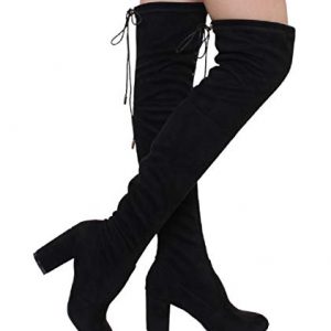 Women's Thigh High Boots Stretchy Drawstring Over The Knee