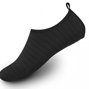 Coser Paradise Womens Mens Kids Water Shoes Quick-Dry Aqua Socks Barefoot Shoes for Outdoor Beach Swimming Surfing Yoga Pool Exercise, Stripe Black, EU40/41