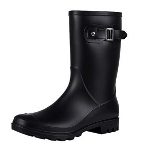Evshine Women's Mid Calf Rain Boots Waterproof Garden Shoes