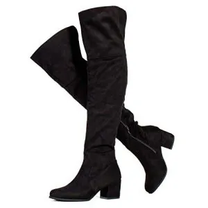RF ROOM OF FASHION Low Block Heel Pullon Over The Knee Boots