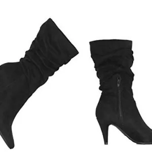 MVE Shoes Women's Pointed Toe High Heel Mid Calf Boots
