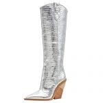 Themost Womens Cowgirl Knee High Boots Western Cowboy Wide Calf Boot