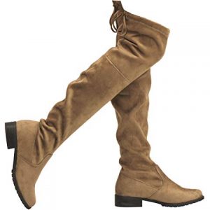 MVE Shoes Women's Forever Fashion Comfy Vegan Suede Block Heel Side Zipper
