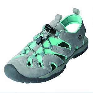 Northside Women's Burke II Sport Sandal, Light Gray/Turquoise
