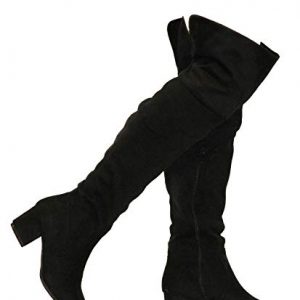 MVE ShoesWomen's Over The Knee Stretch Boot - Trendy Low Block Heel Shoe