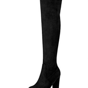 Allegra K Women's Platform Block Heel Black Over Knee High Boots