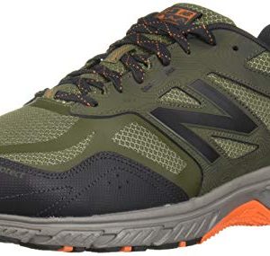 New Balance Men's 510v4 Cushioning Trail Running Shoe, Dark Covert Green/Phantom/Bengal Tiger, 11.5 D US