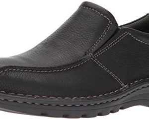 CLARKS Men's Vanek Step Loafer, Black Oily Leather