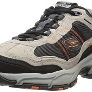 Skechers Sport Men's Vigor 2.0 Trait Memory Foam Sneaker, Taupe/Black, 8 XW US
