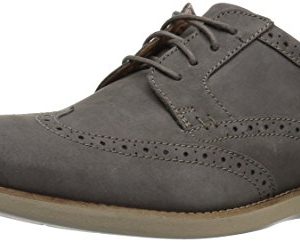 CLARKS Men's Raharto Wing Oxford, Grey Nubuck