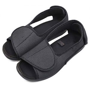 Women's Premium Diabetic Shoes, Open Toe Extra Wide Width Adjustable Sandals, Arthritis Edema Slippers