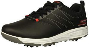 Skechers Men's Torque Waterproof Golf Shoe, Black/red