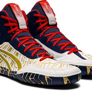 ASICS Aggressor Men's Wrestling Shoes, White/Rich Gold