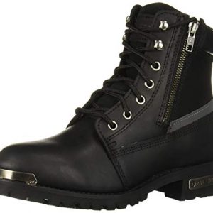 RIDETECS 6" Motorcyle Boots for Men, Oil Resistant, Reflective + Double Zipper