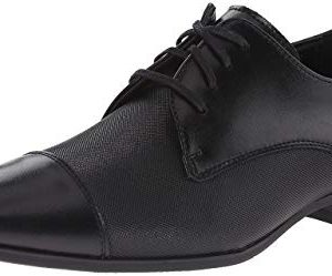 Calvin Klein Men's Bram Oxford, Black Diamond Leather