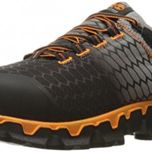 Timberland PRO Men's Powertrain Sport Alloy Toe SD+ Industrial & Construction Shoe, Grey Synthetic/Orange, 10 M US