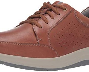 CLARKS Men's Shoda Walk Waterproof Sneaker, Tan Leather