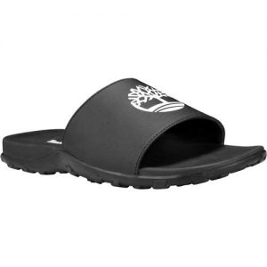 Timberland Men's Fells Sport Slide Sandal, Black with White