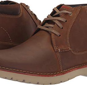Clarks Men's Vargo Mid Ankle Boot, Dark Tan Leather