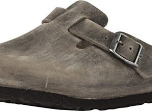 Birkenstock Men's Boston Soft Footbed Clog Iron Oiled Leather
