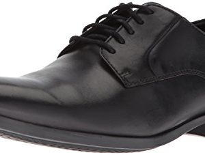 CLARKS Men's Conwell Plain Oxford, Black Leather
