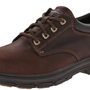 Skechers Segment Relaxed Fit Oxford in brown with memory foam insole, durable leather upper, and lace-up closure, designed for all-day comfort and style.