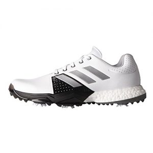 adidas Men's Adipower Boost 3 WD Golf Shoe, White/Silver Metallic/Black, 10.5 W US