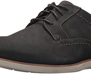 CLARKS Men's Raharto Plain Oxford, Blue Nubuck