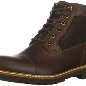 Rockport Men's Marshall Rugged Cap Toe Boot, saddle brown