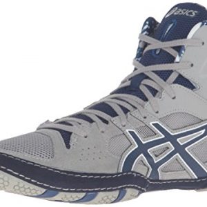 ASICS Men's Cael V7.0 Wrestling Shoe, Light Grey/Estate Blue/White