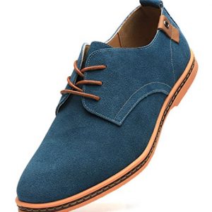 Dadawen Men's Green Leather Oxford Shoe