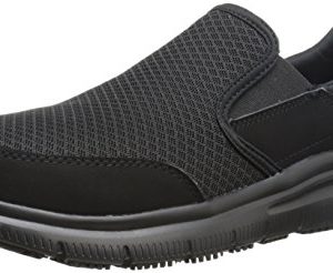 Skechers Men's Black Flex Advantage Slip Resistant Mcallen Slip On