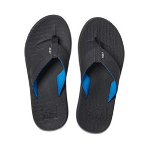 REEF Men's Sandals Element TQT, Black/Light Blue