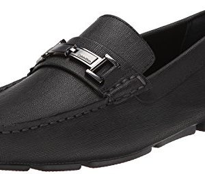 Calvin Klein Men's Magnus Loafer, Black Weave Emboss, 11 M US